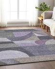 LOOMLAN Rugs Aeleth Purple Washable Indoor-Outdoor Rug