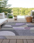 LOOMLAN Rugs Aeleth Purple Washable Indoor-Outdoor Rug