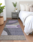 LOOMLAN Rugs Aeleth Purple Washable Indoor-Outdoor Rug