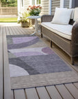 LOOMLAN Rugs Aeleth Purple Washable Indoor-Outdoor Rug