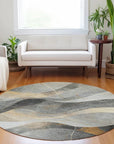 LOOMLAN Rugs Aelien Gray Washable Indoor-Outdoor Rug
