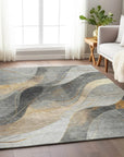 LOOMLAN Rugs Aelien Gray Washable Indoor-Outdoor Rug