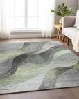 LOOMLAN Rugs Aelien Green Washable Indoor-Outdoor Rug