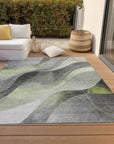 LOOMLAN Rugs Aelien Green Washable Indoor-Outdoor Rug