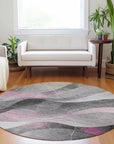 LOOMLAN Rugs Aelien Pink Washable Indoor-Outdoor Rug