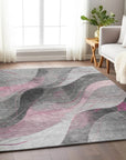 LOOMLAN Rugs Aelien Pink Washable Indoor-Outdoor Rug