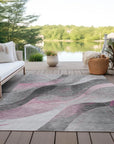 LOOMLAN Rugs Aelien Pink Washable Indoor-Outdoor Rug