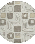 LOOMLAN Rugs Aelira Brown Washable Indoor-Outdoor Rug
