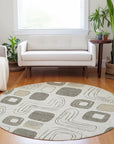 LOOMLAN Rugs Aelira Brown Washable Indoor-Outdoor Rug