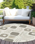 LOOMLAN Rugs Aelira Brown Washable Indoor-Outdoor Rug