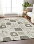 LOOMLAN Rugs Aelira Brown Washable Indoor-Outdoor Rug