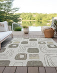 LOOMLAN Rugs Aelira Brown Washable Indoor-Outdoor Rug