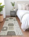 LOOMLAN Rugs Aelira Brown Washable Indoor-Outdoor Rug