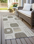 LOOMLAN Rugs Aelira Brown Washable Indoor-Outdoor Rug