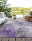 LOOMLAN Rugs Aelon Purple Washable Indoor-Outdoor Rug