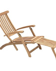 Anders Teak Folding Outdoor Deck Chair Lounge-Outdoor Cabanas & Loungers-HiTeak-LOOMLAN