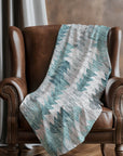 Angled Checks Teal Washable Indoor-Outdoor Rug
