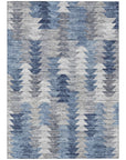 Addison Rugs Angled Checks Blue Washable Indoor-Outdoor Rug