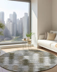 Angled Checks Brown Washable Indoor-Outdoor Rug