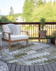 Addison Rugs Angled Checks Brown Washable Indoor-Outdoor Rug