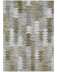 Addison Rugs Angled Checks Brown Washable Indoor-Outdoor Rug