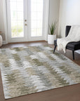Addison Rugs Angled Checks Brown Washable Indoor-Outdoor Rug