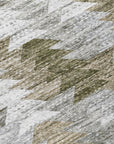 Addison Rugs Angled Checks Brown Washable Indoor-Outdoor Rug