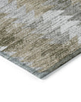 Addison Rugs Angled Checks Brown Washable Indoor-Outdoor Rug