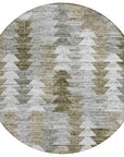 Addison Rugs Angled Checks Brown Washable Indoor-Outdoor Rug