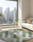 Addison Rugs Angled Checks Green Washable Indoor-Outdoor Rug