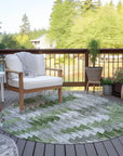 Addison Rugs Angled Checks Green Washable Indoor-Outdoor Rug