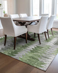 Addison Rugs Angled Checks Green Washable Indoor-Outdoor Rug