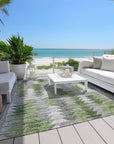 Addison Rugs Angled Checks Green Washable Indoor-Outdoor Rug
