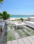 Addison Rugs Angled Checks Green Washable Indoor-Outdoor Rug