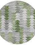 Addison Rugs Angled Checks Green Washable Indoor-Outdoor Rug