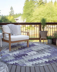 Addison Rugs Angled Checks Purple Washable Indoor-Outdoor Rug