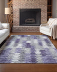 Addison Rugs Angled Checks Purple Washable Indoor-Outdoor Rug
