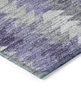 Addison Rugs Angled Checks Purple Washable Indoor-Outdoor Rug