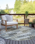Addison Rugs Angled Checks Taupe Washable Indoor-Outdoor Rug