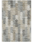 Addison Rugs Angled Checks Taupe Washable Indoor-Outdoor Rug