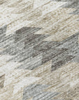 Addison Rugs Angled Checks Taupe Washable Indoor-Outdoor Rug