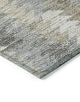 Addison Rugs Angled Checks Taupe Washable Indoor-Outdoor Rug