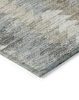 Addison Rugs Angled Checks Taupe Washable Indoor-Outdoor Rug
