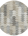 Addison Rugs Angled Checks Taupe Washable Indoor-Outdoor Rug