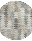 Addison Rugs Angled Checks Taupe Washable Indoor-Outdoor Rug