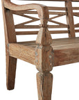 Antique Plantation Grown Teak Bench-Bedroom Benches-Furniture Classics-LOOMLAN