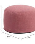 Zuo Modern Aruz Red Olefin Fabric Outdoor Ottoman