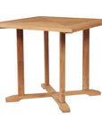 HiTeak Avery Square Teak Outdoor Dining Table Umbrella Hole