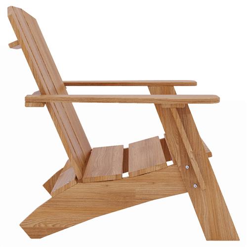 Bainbridge Teak Outdoor Adirondack Lounge Chair-Outdoor Accent Chairs-HiTeak-LOOMLAN