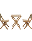 Balcony Wooden Foldable Outdoor Bistro Set-Outdoor Bistro Sets-LH Imports-LOOMLAN